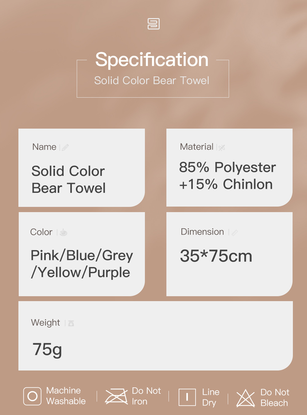 Solid Color Bear Towel-8